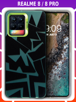 Дизайнерский чехол из пластика для REALME 8 / 8 PRO с усиленной защитой камеры и глянцем