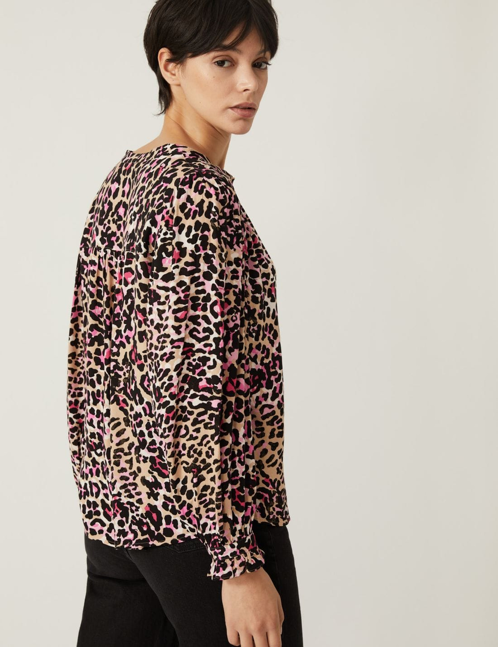 Блузка с длинными рукавами и узором - Marks & Spencer