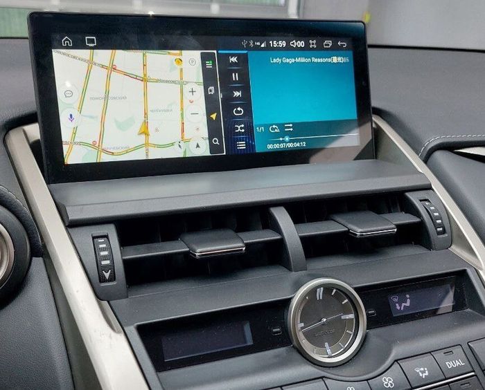Магнитола для Lexus NX200, NX200t, NX300h 2014-2017 (тачпад) - Kuberg LUX-NX14B/OL1039Q+360 монитор 10.25", Android 12, Быстрая, CarPlay, 4G SIM-слот, 4 камеры в комплекте