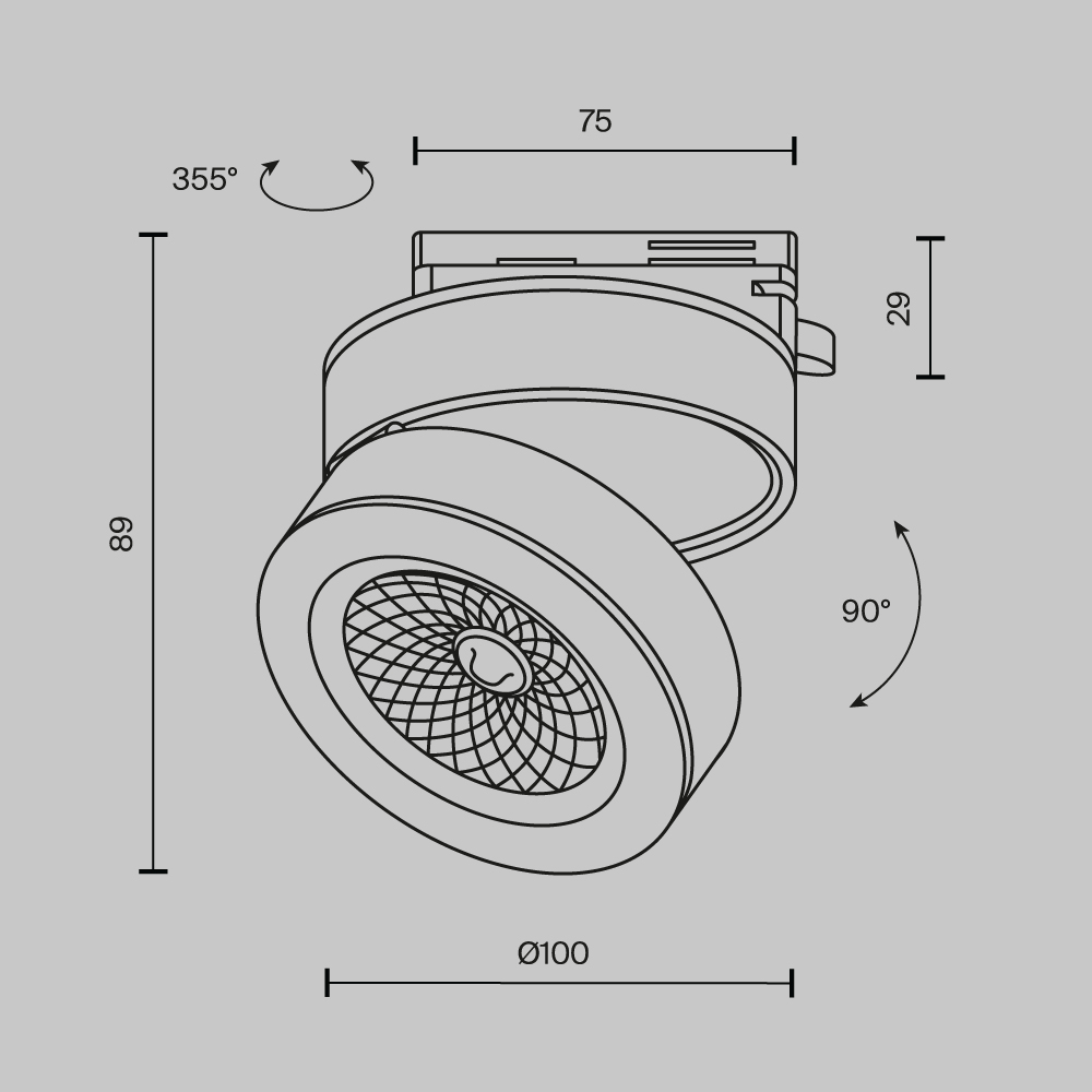 Трековый светильник Technical TR006-1-12W3K-B