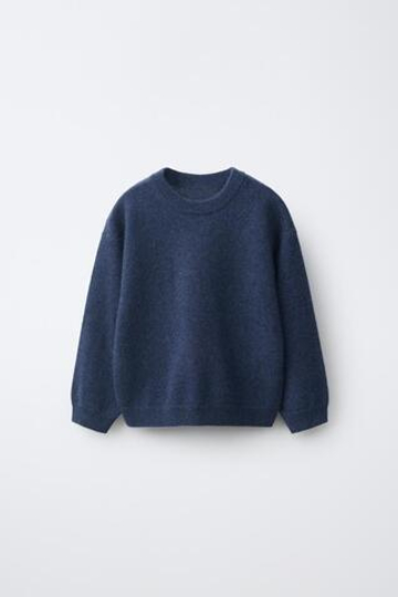 ZARA СВИТЕР ИЗ 100% КАШЕМИРА, ВЫЦВЕТШИЙ СИНИЙ