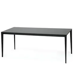 Обеденный стол Kluger 180х90 см, черная керамика, алюминий