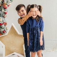 Платье с пайетками "Черничный мусс"