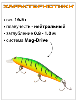 Воблер Минноу Orbit 110SP 110 мм 16.5 г цвет #070R/834