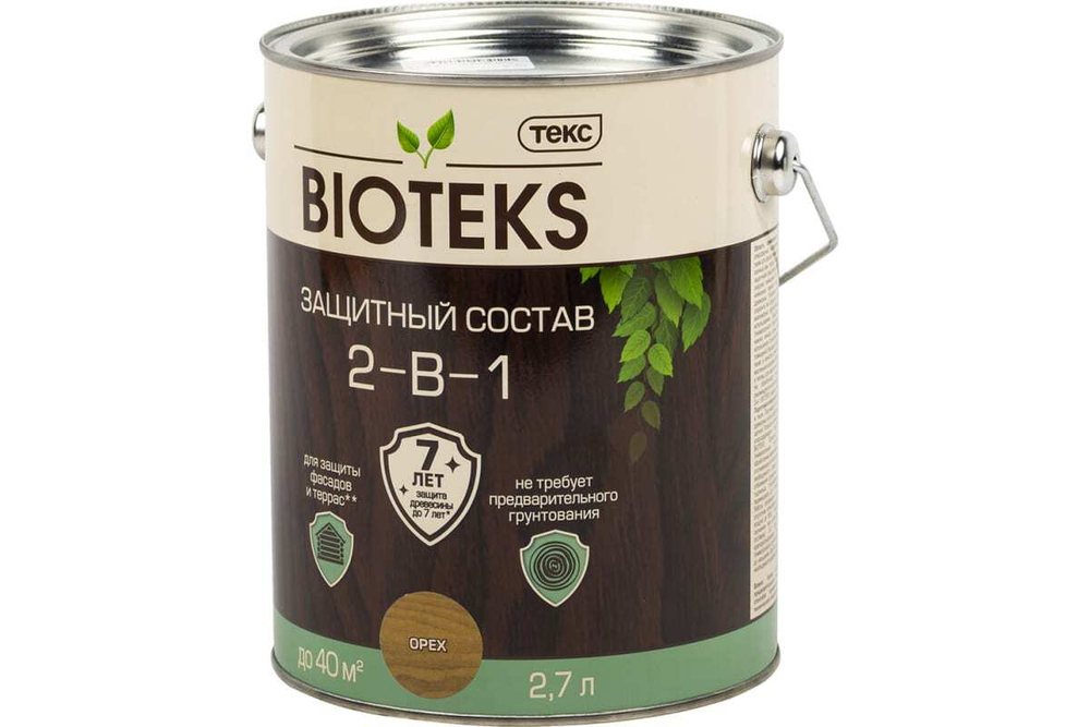 Антисептик Текс Bioteks лессирующий (2 в 1) орех (2,7л)
