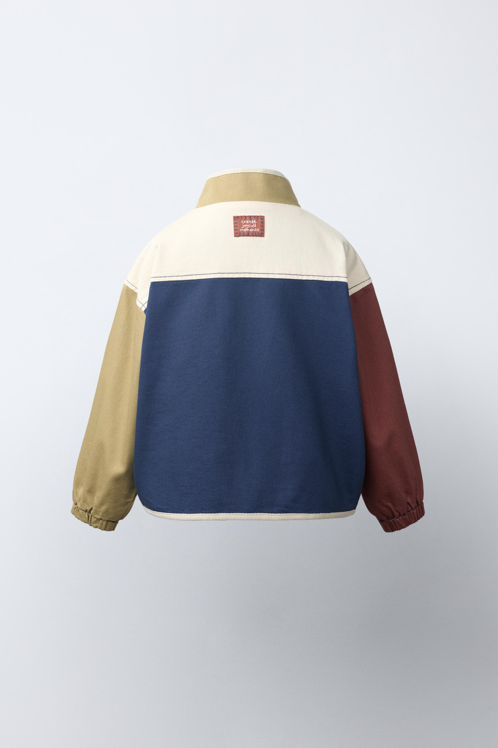 ZARA КУРТКА COLORBLOCK, МОРСКОЙ СИНИЙ