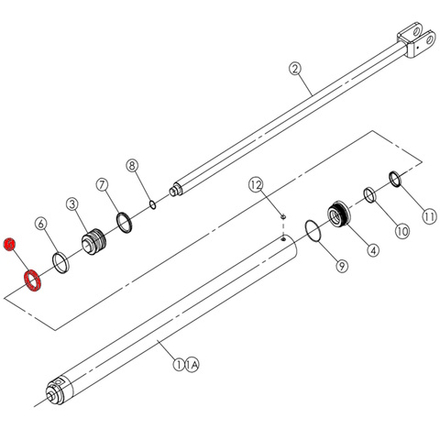 Уплотнительное кольцо поршня гидроцилиндра V2-5.5, V2-5.5L