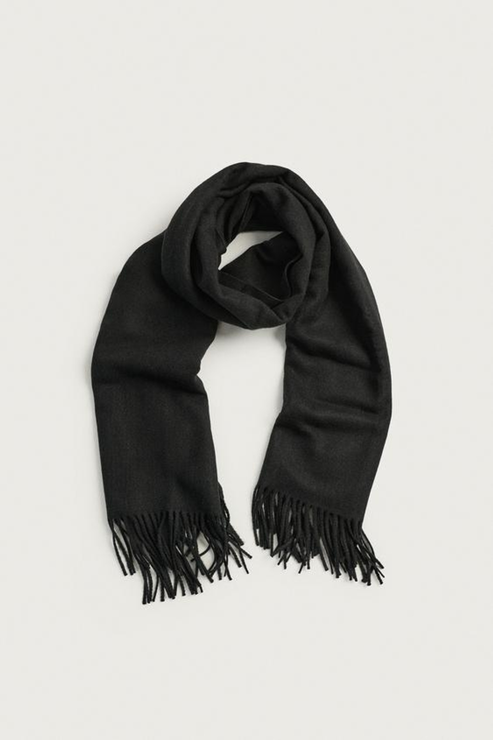 ZARA ШАРФ С БАХРОМОЙ, ЧЕРНЫЙ