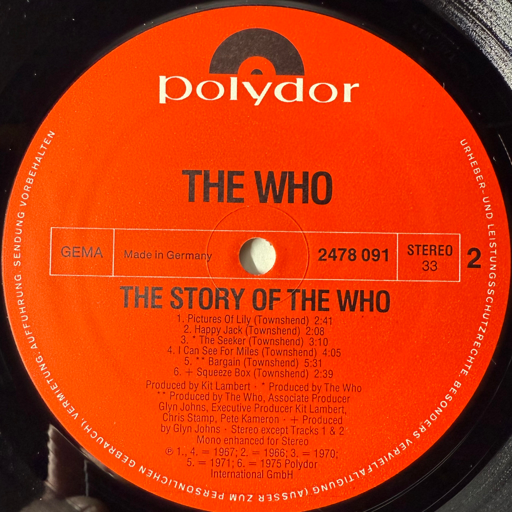 The Who ‎– The Story Of The Who 2LP (Германия 1976г.)