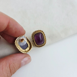 Серьги Givenchy с бордовым кабошонои