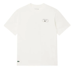 Мужская теннисная футболка Lacoste Ultra Dry Tennis Heritage Graphic - white