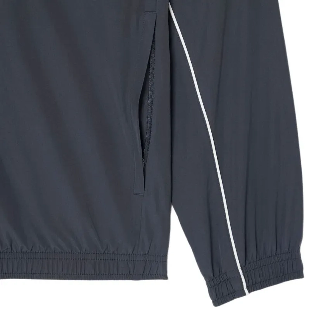 Мужская теннисная куртка Lacoste Sport Water-Repellent Trim Accent Track - dark grey/white