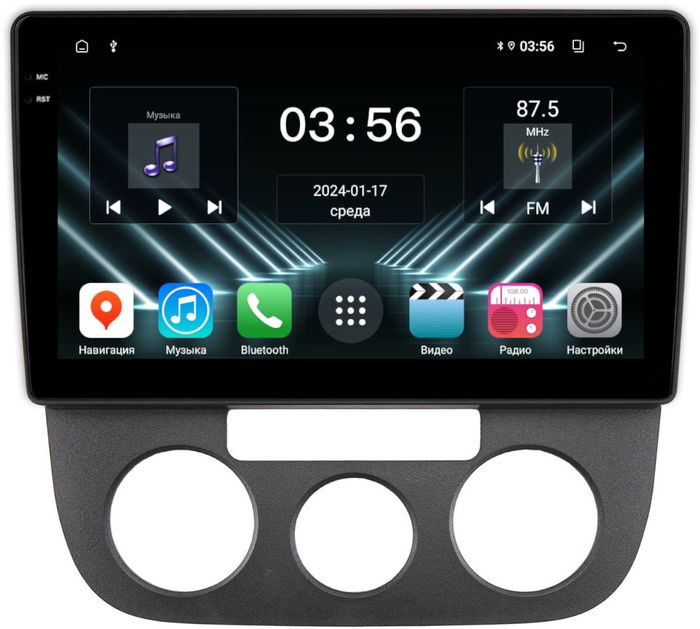 Магнитола для Volkswagen Jetta 5 2005-2010 (кондиционер) - FarCar S280 монитор 10.36" IPS на Android 13, CarPlay