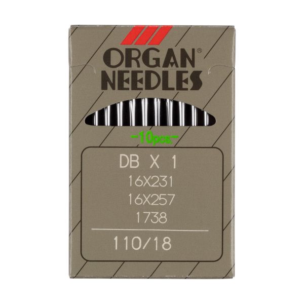 Иглы для промышленных швейных машин Organ DB*1738 / DB*1, 10 шт, 110