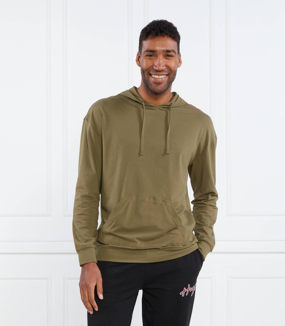 Худи Labelled Sweat Hood Hugo Bodywear - хаки(50487781)
