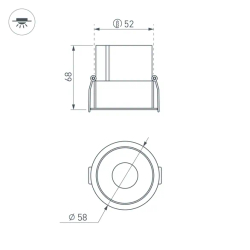 Светильник MS-ATLAS-BUILT-R58-10W Warm3000 (BK-BK, 35 deg, 230V) (Arlight, IP20 Металл, 5 лет) 035464(1)