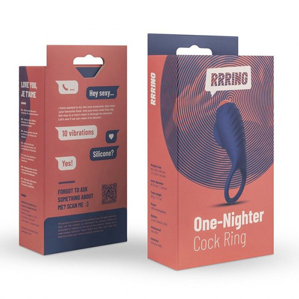 Синее эрекционное виброкольцо 3,1см Feelz Toys Rrring One Nighter Cock Ring