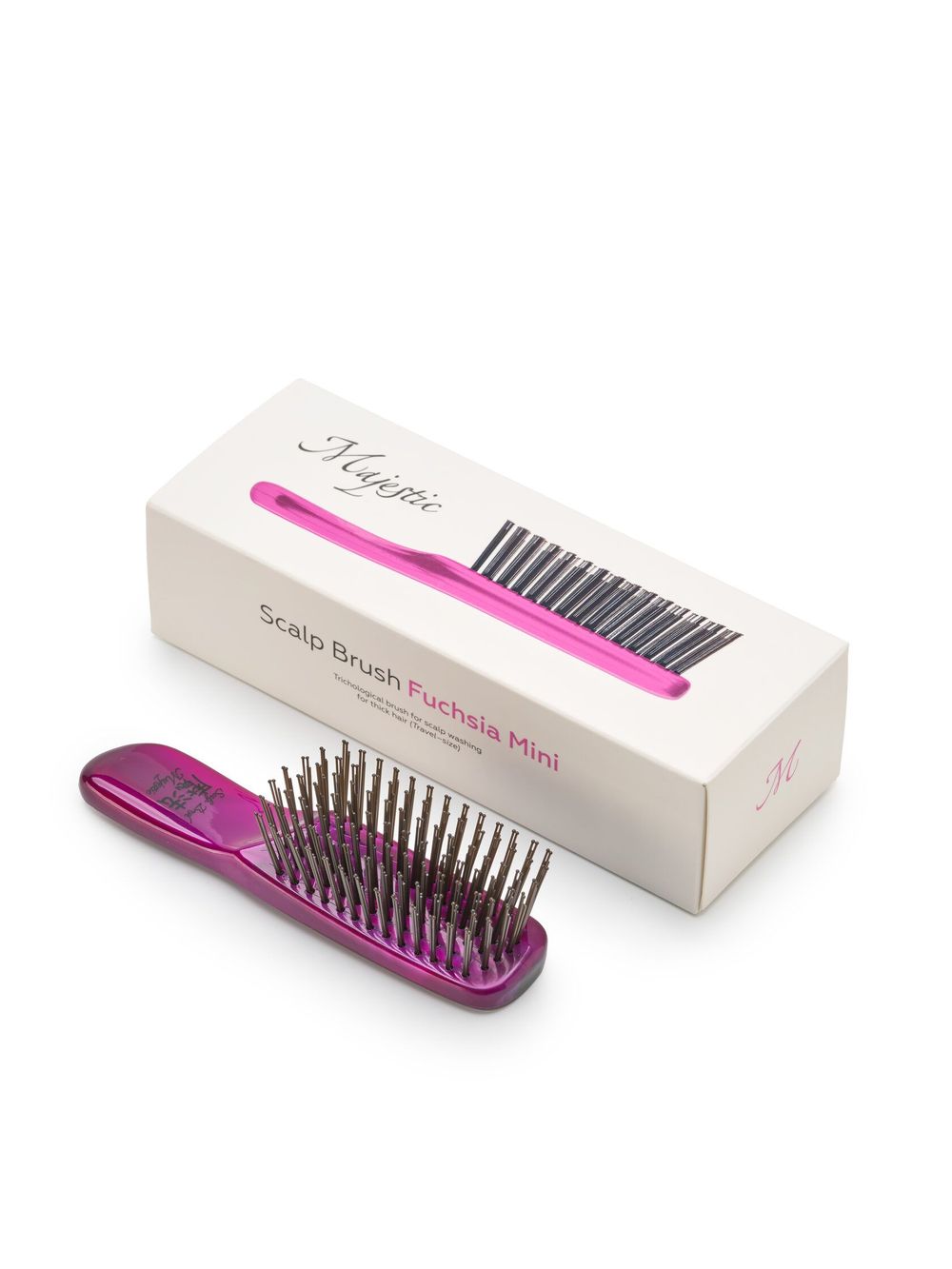 Расческа Majestic Scalp Brush фуксия (дорожная версия)