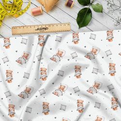 Ткань интерлок спят усталые игрушки медвежата