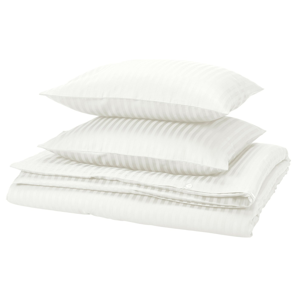 IKEA NATTJASMIN  (ИКЕА НАТТЙАСМИН)  -  Пододеяльник и 2 наволочки - белый 200x200/50x60 см