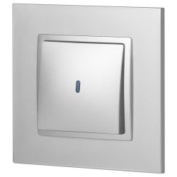 Выключатель ЭРА Elegance 14-1102-03 с подсветкой 10АХ-250В IP20 алюминий | Эра Elegance