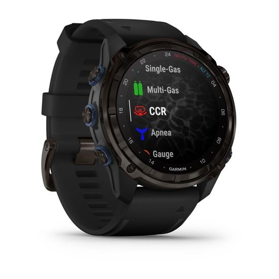 Умные часы Garmin Descent MK3i - 43 мм Титан Carbon Grey DLC с черным силиконовым ремешком