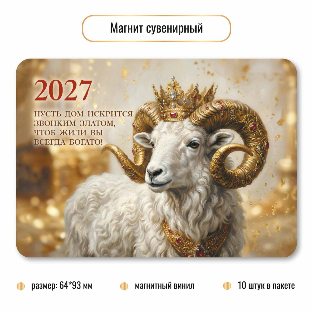 Магнит сувенирный 2027 "Символ года" 10409 (Квадра)