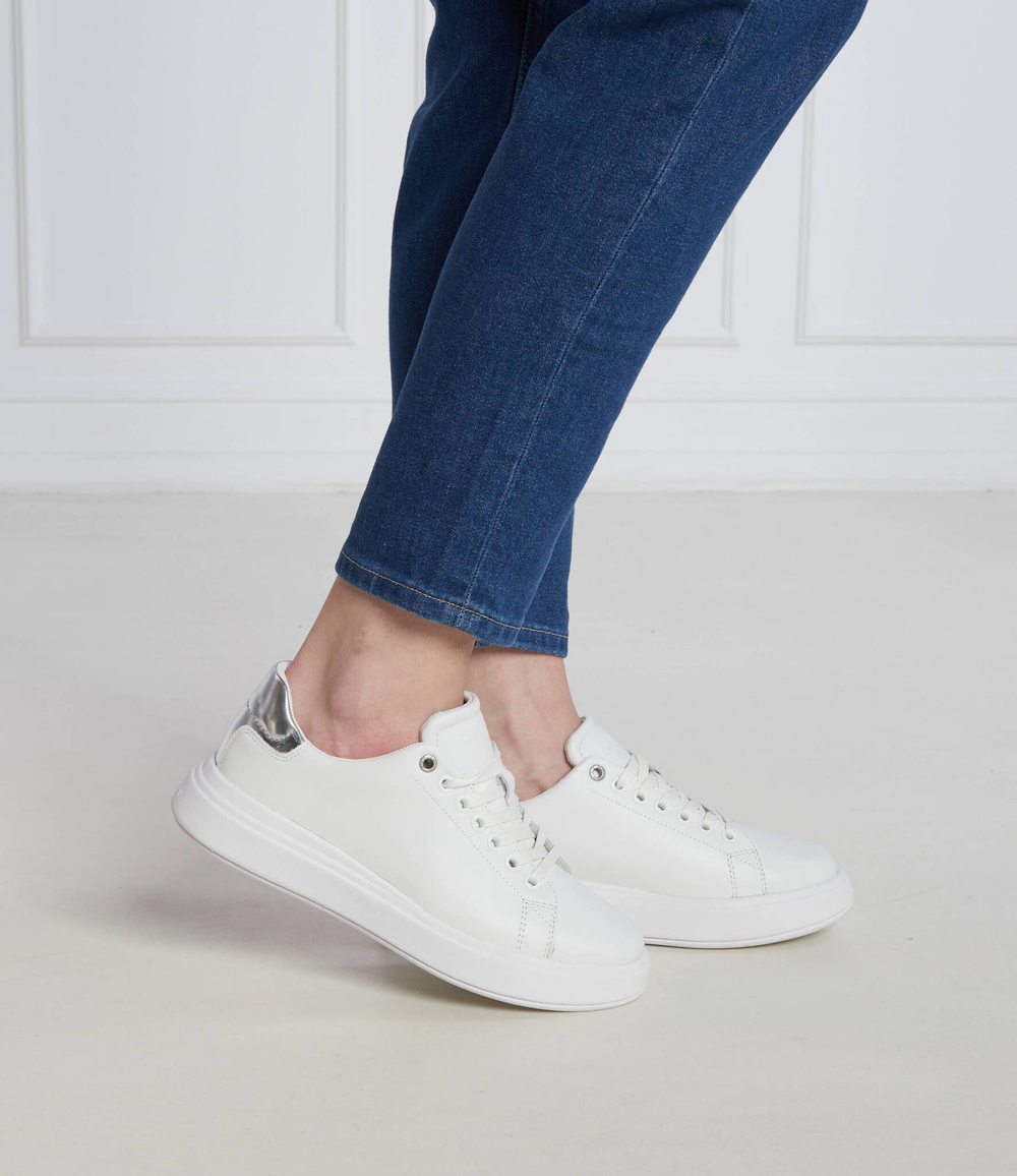 Кожаные кроссовки raised cupsole lace up Calvin Klein - белый(HW0HW01517)