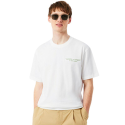 Мужская теннисная футболка Lacoste Embroidered Cotton - white