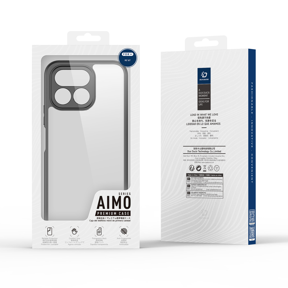 Чехол прозрачный с черными рамками для Realme 16T, серия Aimo Series Case от Dux Ducis