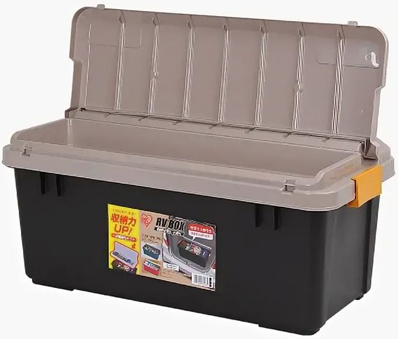 Экспедиционный ящик IRIS RV Box 800SF Black, с открытой крышкой.