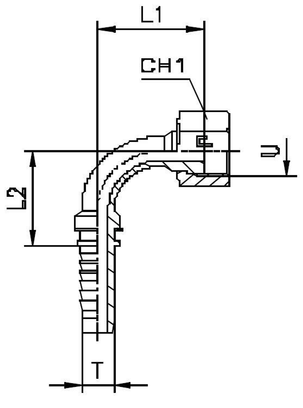 Фитинг DN 12 ORFS (Г) 1 (90)