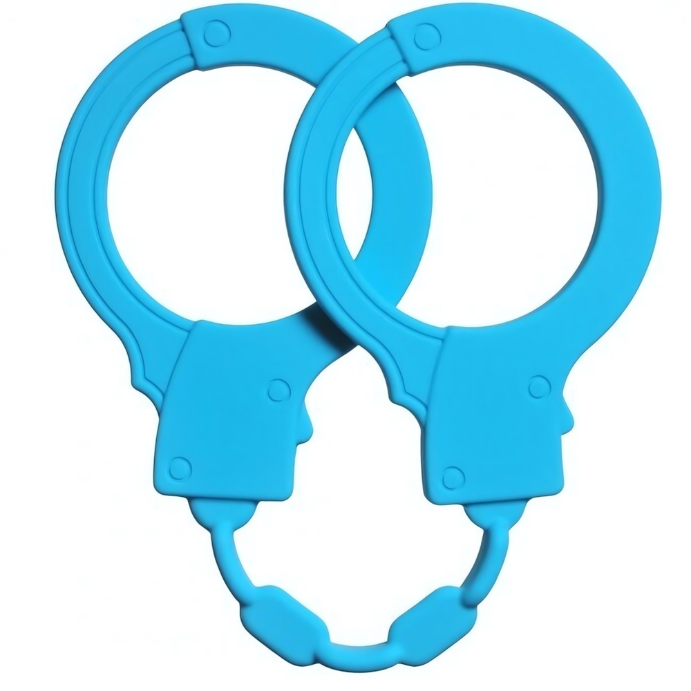 Тянущиеся силиконовые наручники Stretchy Cuffs Turquoise blue (голубой ) (Цвет: голубой)