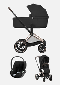 Cybex Priam 5 Style, в цвете Sepia Black (шасси Rose Gold) + автокресло Cybex Cloud T
