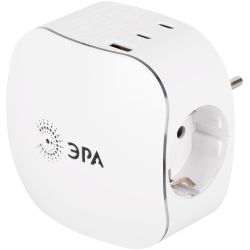 Разветвитель электрический ЭРА SP-3e-3USBAC-W на 3 розетки + 3 USB A+C с заземлением со шторками 16А белый | Электротовары