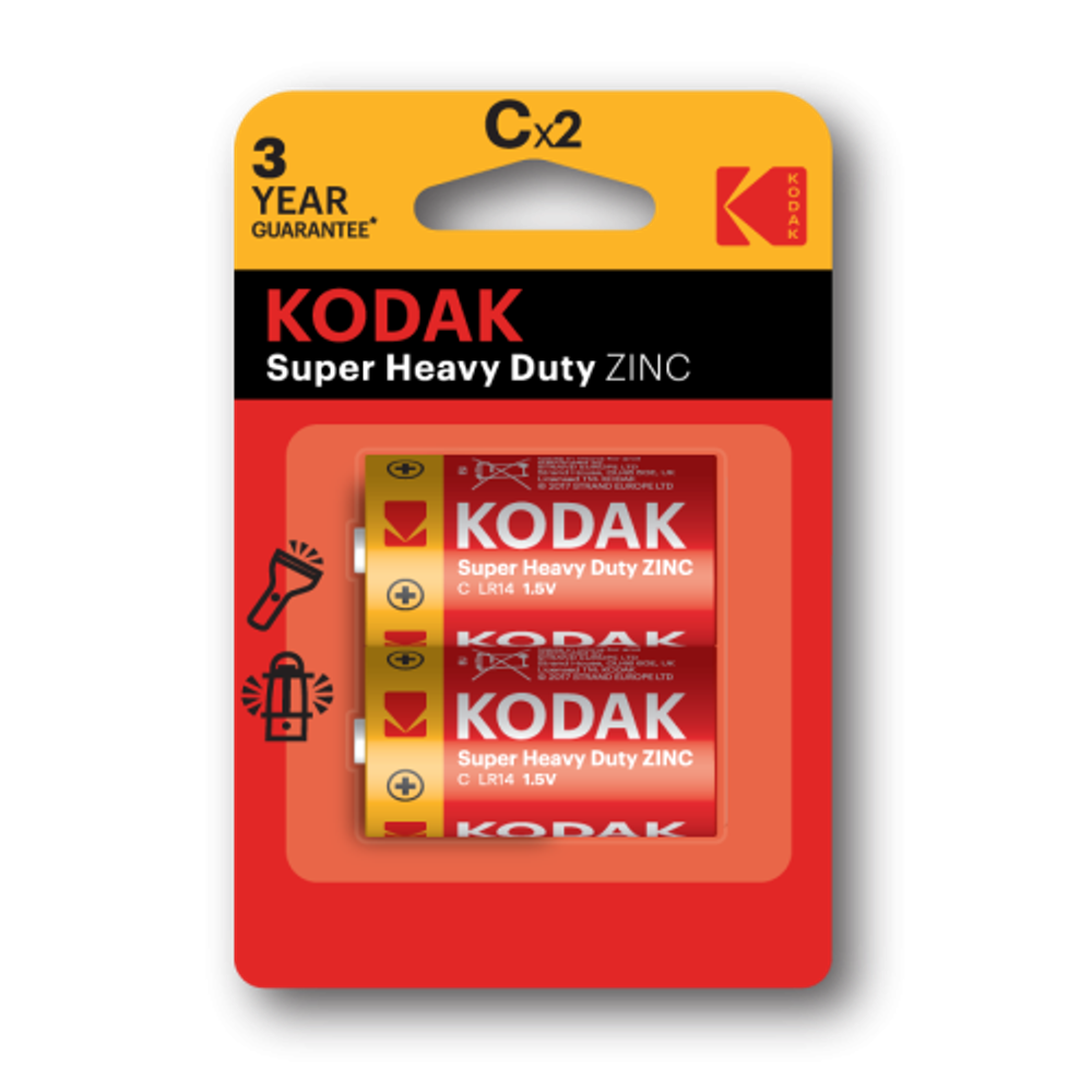 Батарейки Kodak R14-2BL SUPER HEAVY DUTY Zinc [KCHZ-2] | Kodak