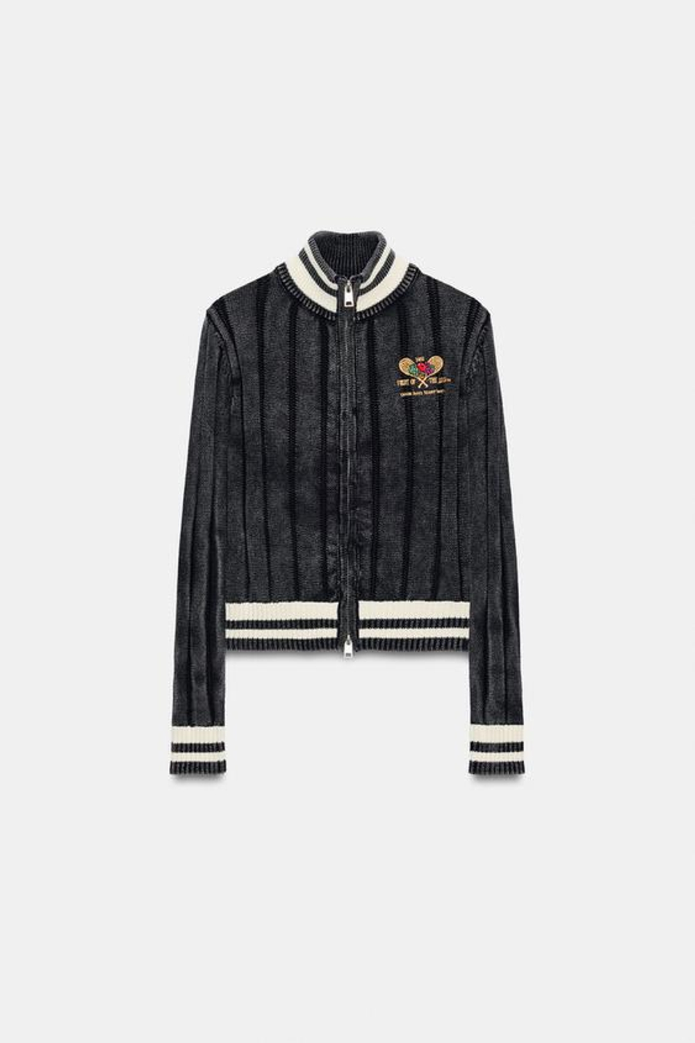 ZARA - FRUIT OF THE LOOM™ ВЯЗАНЫЙ КАРДИГАН, СИНИЙ/ИНДИГО