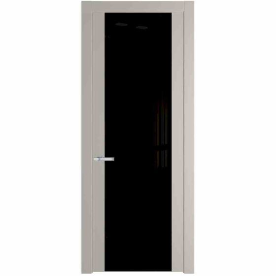 Межкомнатная дверь эмаль Profil Doors 1.7P сэнд стекло чёрный лак
