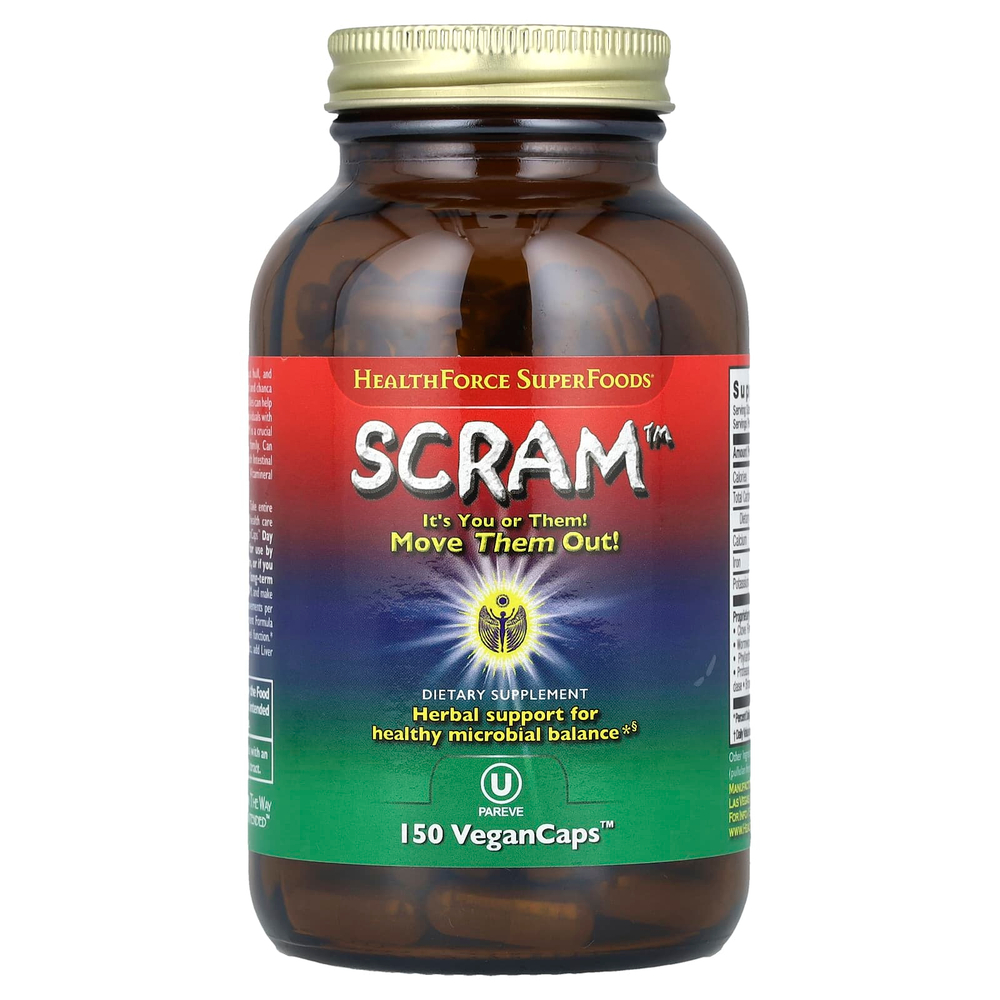 HealthForce Superfoods, Scram, 150 веганских капсул