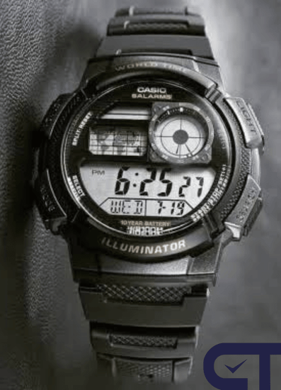 Casio AE-1000W-1A — мужские электронные часы с мировым временем