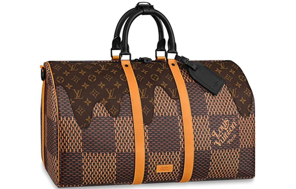 LOUIS VUITTON X Nigo Keepall Bandouliere Damier Ebene Giant 50 Brown