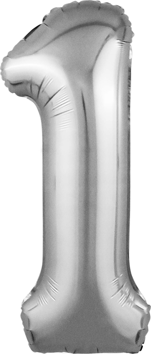 Цифра 1 Slim Серебро 40" Agura