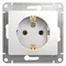 Розетка с заземлением без шторок Systeme Electric Glossa Белый GSL000143