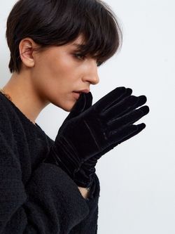 Перчатки (7-8 / черный / Базовая коллекция / 7-8 / Велюр / 7-8)
