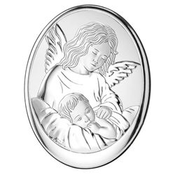 Ангел Хранитель. Серебряная миниатюра. 10 х 13 см