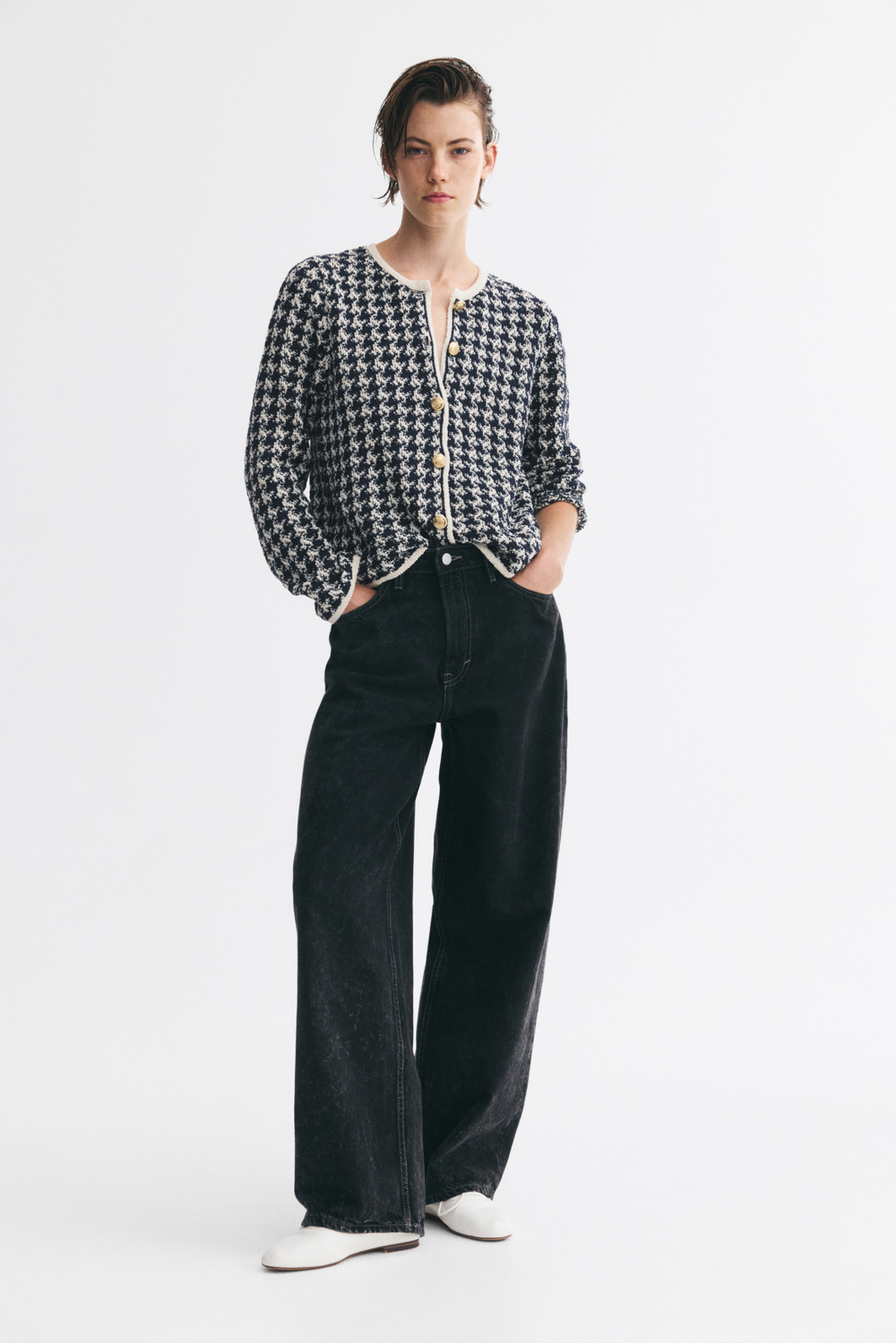Жаккардовый трикотажный кардиган - H&M