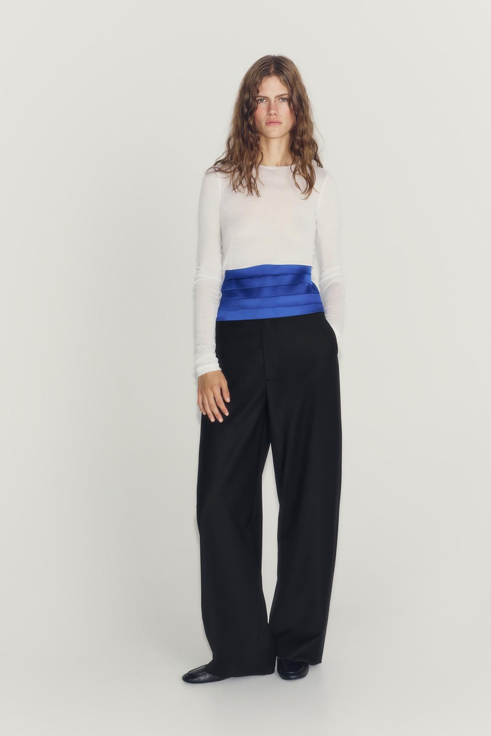 ZARA ШИРОКИЕ БРЮКИ ИЗ ШЕРСТИ — ZW COLLECTION, ЧЕРНЫЙ