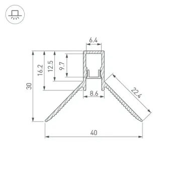 Профиль угловой для контурной подсветки 2м 043161 серебристый DECORE-S6-INT-COMFORT-2000 ANOD внутренний Arlight