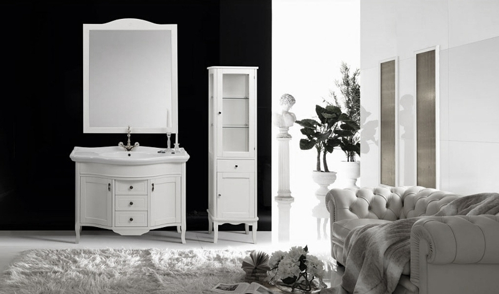 Шкаф пенал Cezares Milady 43 R MILADY.COLO.BLO.DX Bianco laccato opaco