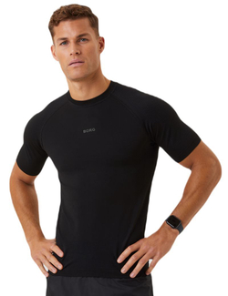 Мужская теннисная футболка Björn Borg Running Seamless T-Shirt - черный